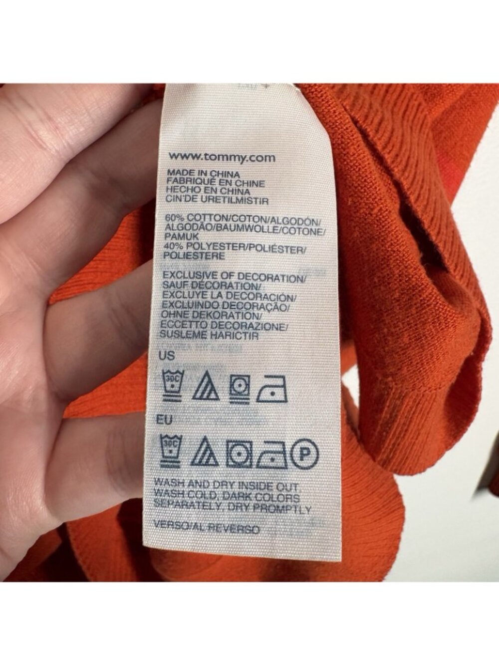 Tommy Hilfiger Womn M Orange Button Detail Basset Hound Graphic Pullover Sweater - Picture 9 of 10